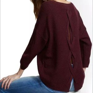 New York & Co SoHo Lace up Back Sweater -Size Small